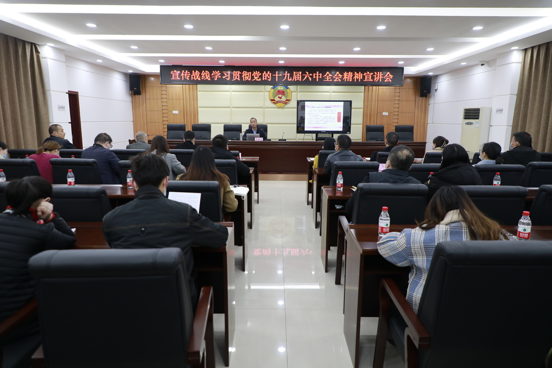 石鼓区召开宣传战线学习贯彻党的十九届六中全会精神宣讲会