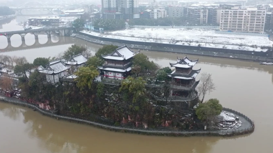石鼓区初春雪景美如画