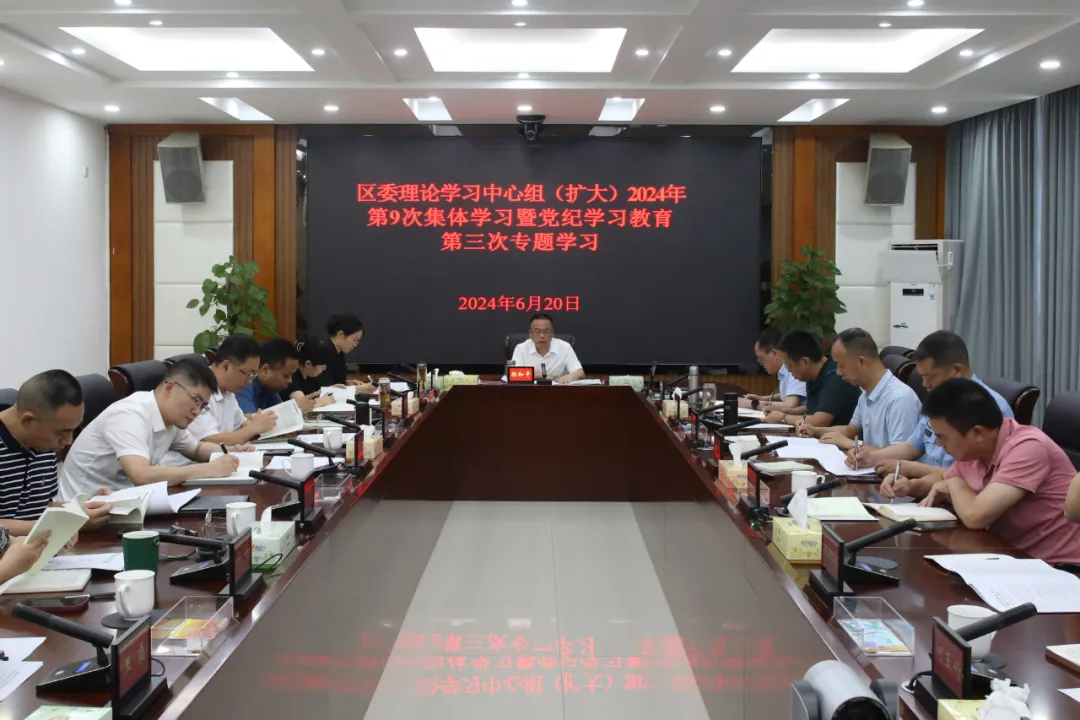 石鼓区委理论学习中心组（扩大）开展2024年第9次集体学习暨党纪学习教育第三次专题学习