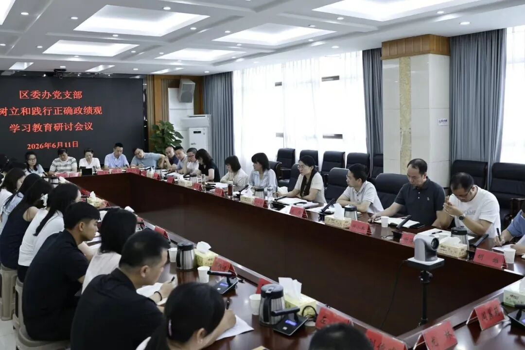 谢海蓉参加区委办党支部树立和践行正确政绩观学习教育研讨会