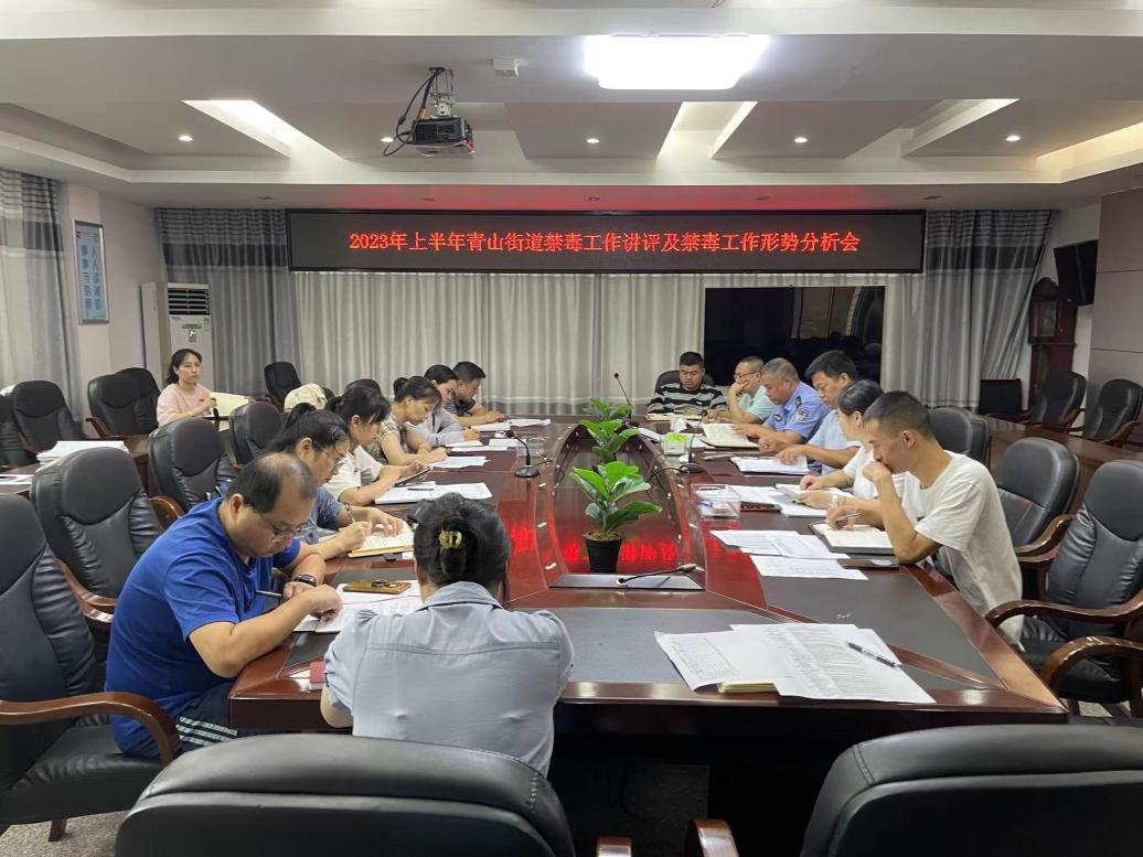 青山街道召开上半年禁毒工作讲评及禁毒工作形势分析会
