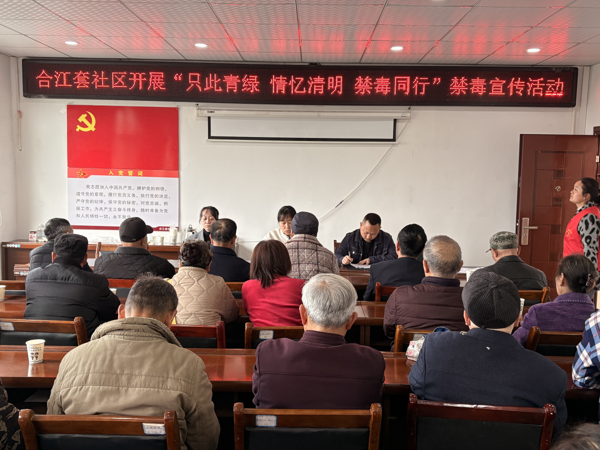 只此青绿 情忆清明 禁毒同行  ——合江街道合江套社区开展清明节禁毒宣传活动